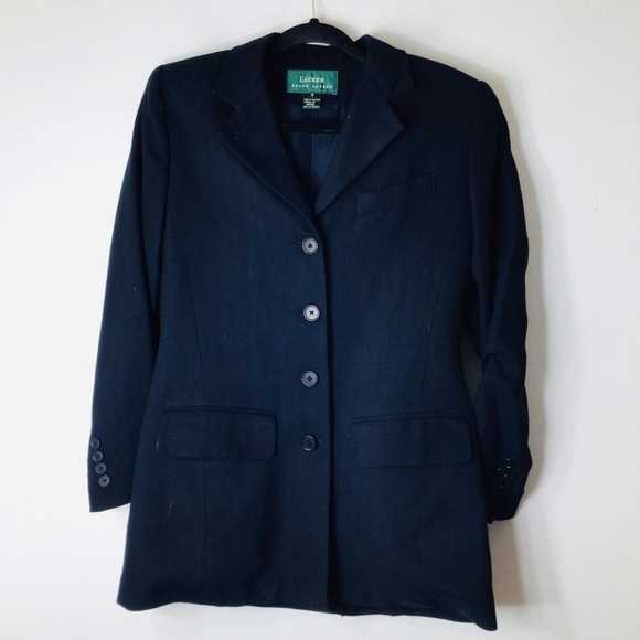 Lauren Ralph Lauren blazer jacket Navy blue 6 wool classic modest career - Picture 1 of 8